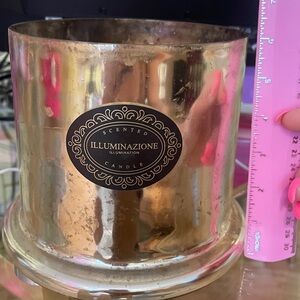 Illuminazione (illumination) scented candle gold 6in tall by 7in wide